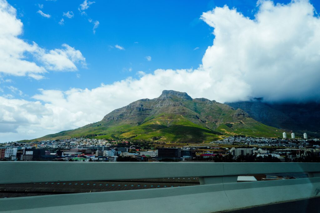 Table Mountain Cape Town under blue sky