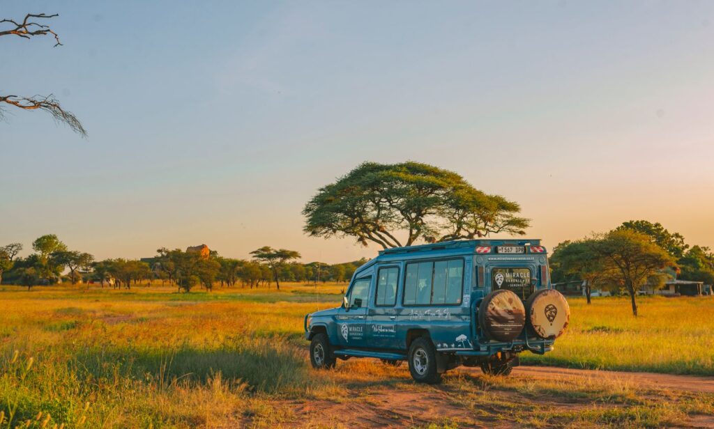 Tanzania Safari Packing List: What to Bring (and What to Leave Home) 2 Safari jeep at sunset ready for a game drive