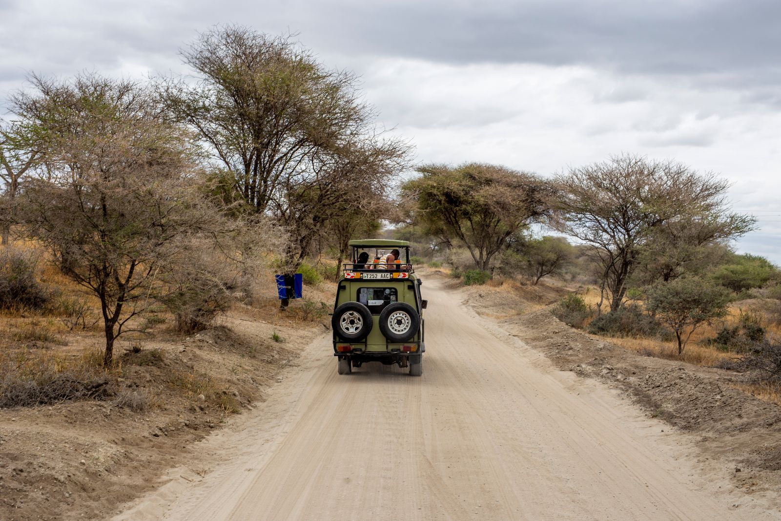 Self-Drive Safari Tanzania: Roads, Parks & When You Need a Guide (2026) 1 A safari jeep driving a dusty dirt road through open savanna in Tanzania